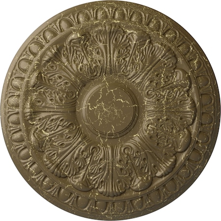 Ekena Millwork Colton Ceiling Medallion (Fits Canopies up to 4 3/4"), 15 3/4"OD x 1 1/2"P, Mississippi Mud Crackle CM15CNMMC